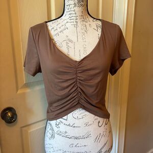 Gaze Women's Brown Crop-top